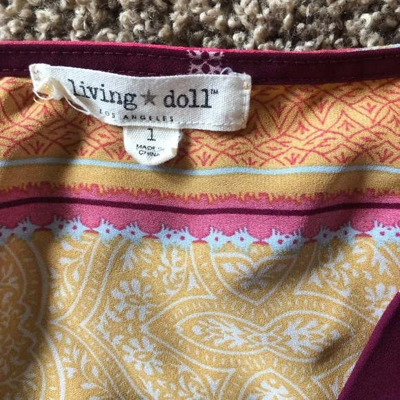 Living Doll Fall Boho Romper Size Large - Picture 3 of 6